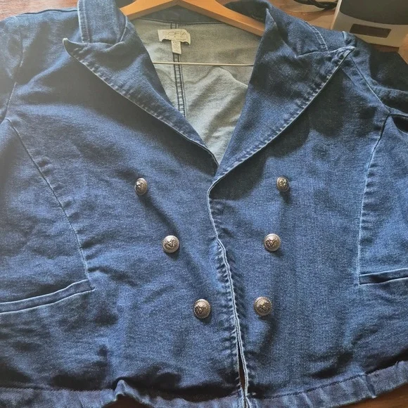 Sofia by Sofia Vergara Denim Jacket Collared Front Short Pockets XXL 20 Coastal - Picture 12 of 12